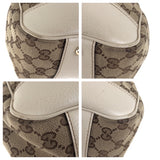 Gucci Tote Bag 168805 GG canvas, leather Beige Ivory Gold Metal Tote Bag Shoulder Bag Sherry line Women