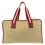 Gucci Boston Duffel bag 153240 GG canvas, leather Beige Bordeaux SilverMetal Boston Duffel bag unisex Sherry line Women