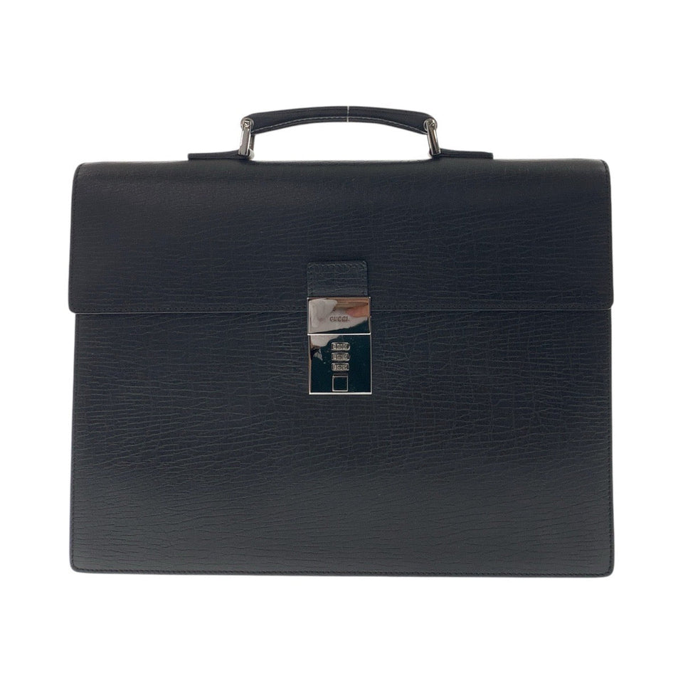 Gucci Business bag 34044 leather Black SilverMetal Business bag briefcase mens