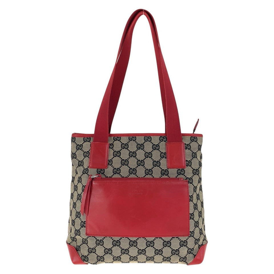 Gucci Tote Bag 019 0402 GG canvas, leather Red Silver Metal Tote Bag Shoulder Bag Women