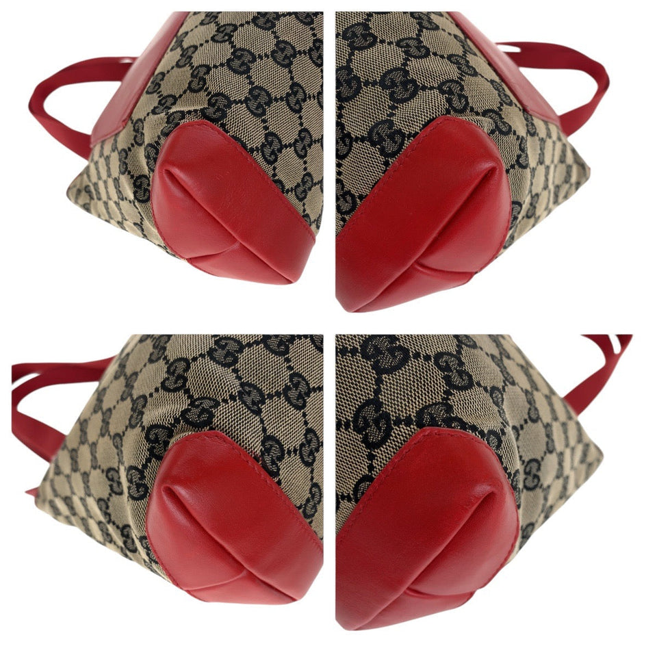 Gucci Tote Bag 019 0402 GG canvas, leather Red Silver Metal Tote Bag Shoulder Bag Women