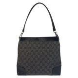 Gucci Shoulder Bag 143745 GG canvas, leather Black SilverMetal Women