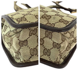 Gucci Shoulder Bag 91762 GG canvas Beige Brown Gold Metal Shoulder Bag pochette Plate charm Women