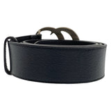 Gucci belt 525040 leather black Belt Buckle 33.1"/34" Unisex Marmont GG logo mens(Unisex) 34