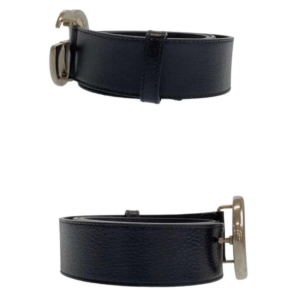 Gucci belt 525040 leather black Belt Buckle 33.1"/34" Unisex Marmont GG logo mens(Unisex) 34