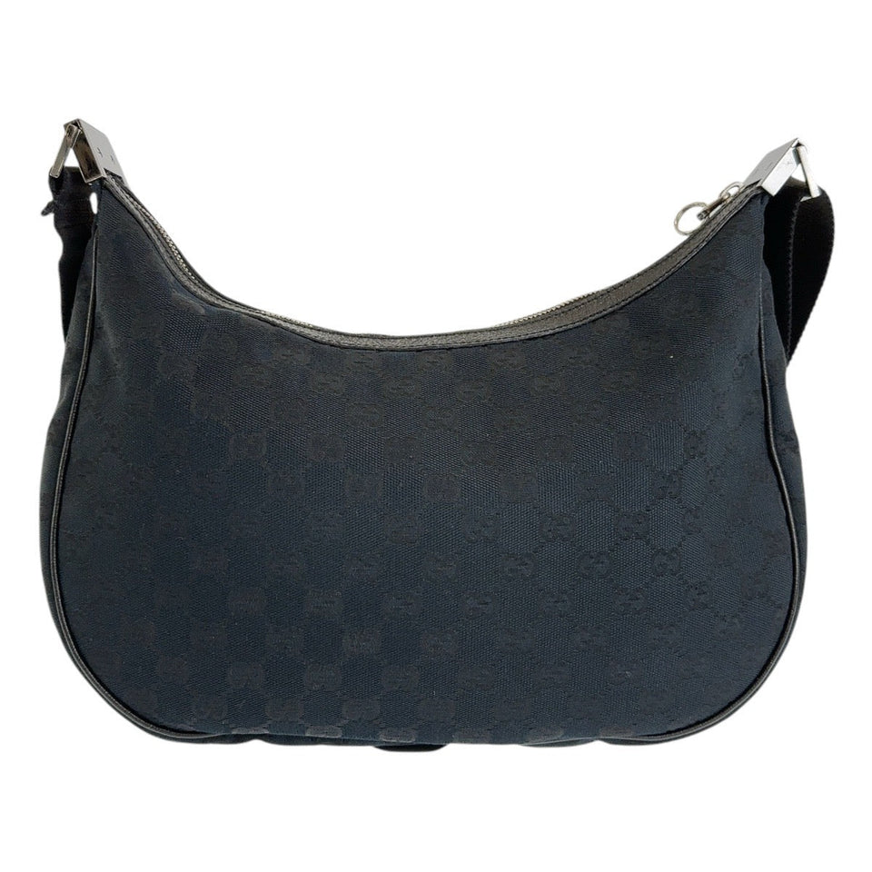 Gucci Shoulder Bag 122790 GG canvas Black SilverMetal Crossbody Shoulder Bag Women