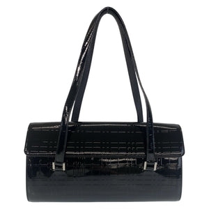 Burberry Shoulder Bag enamel black Shoulder Bag Check Pattern Embossed Women