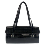Burberry Shoulder Bag enamel black Shoulder Bag Check Pattern Embossed Women