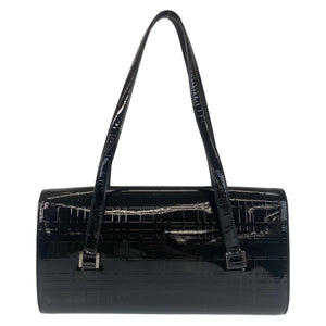 Burberry Shoulder Bag enamel black Shoulder Bag Check Pattern Embossed Women