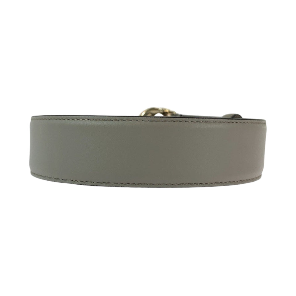 Gucci belt 546386 leather gray belt Interlocking mens 32