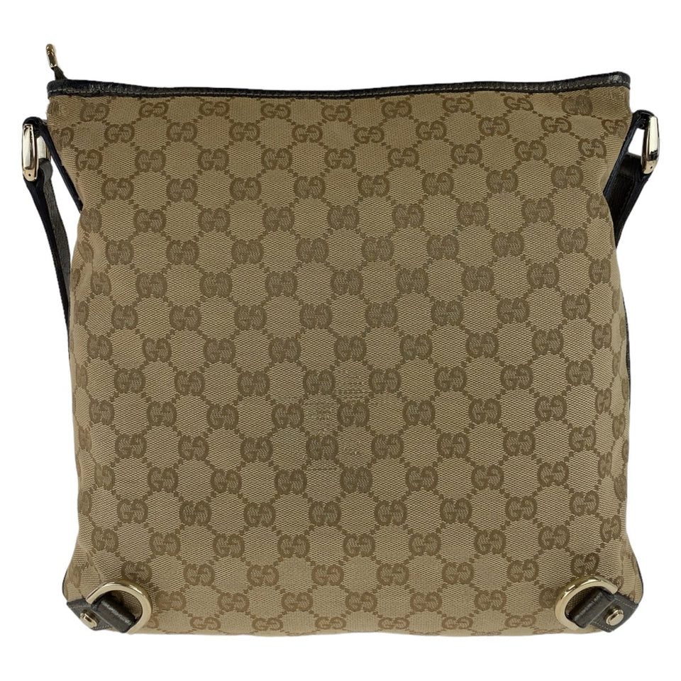 Gucci Shoulder Bag 131326 GG canvas, leather Beige Brown Gold Metal Crossbody Shoulder Bag Pochette Abbey GG pattern Women