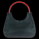 Gucci Shoulder Bag 001 3739 leather black Bamboo Women
