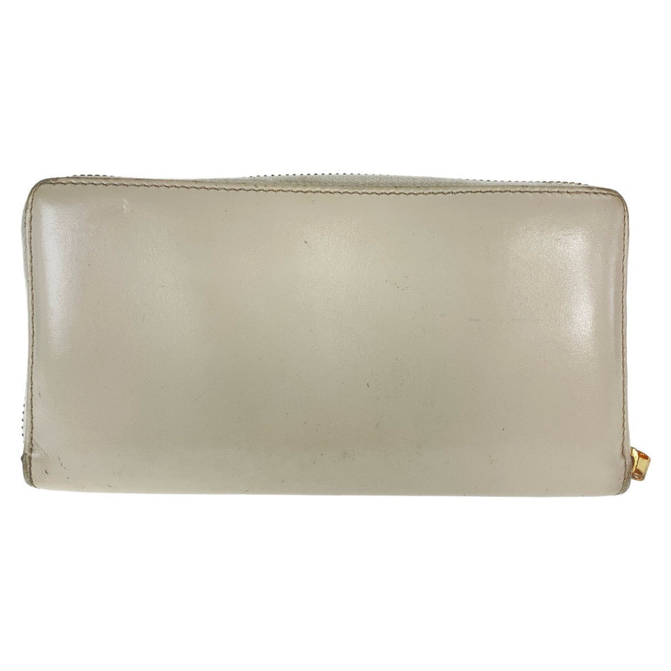 Gucci Long Wallet Purse 621889 leather Off White Gold Metal Long Wallet Purse Round Zip Horsebit Women