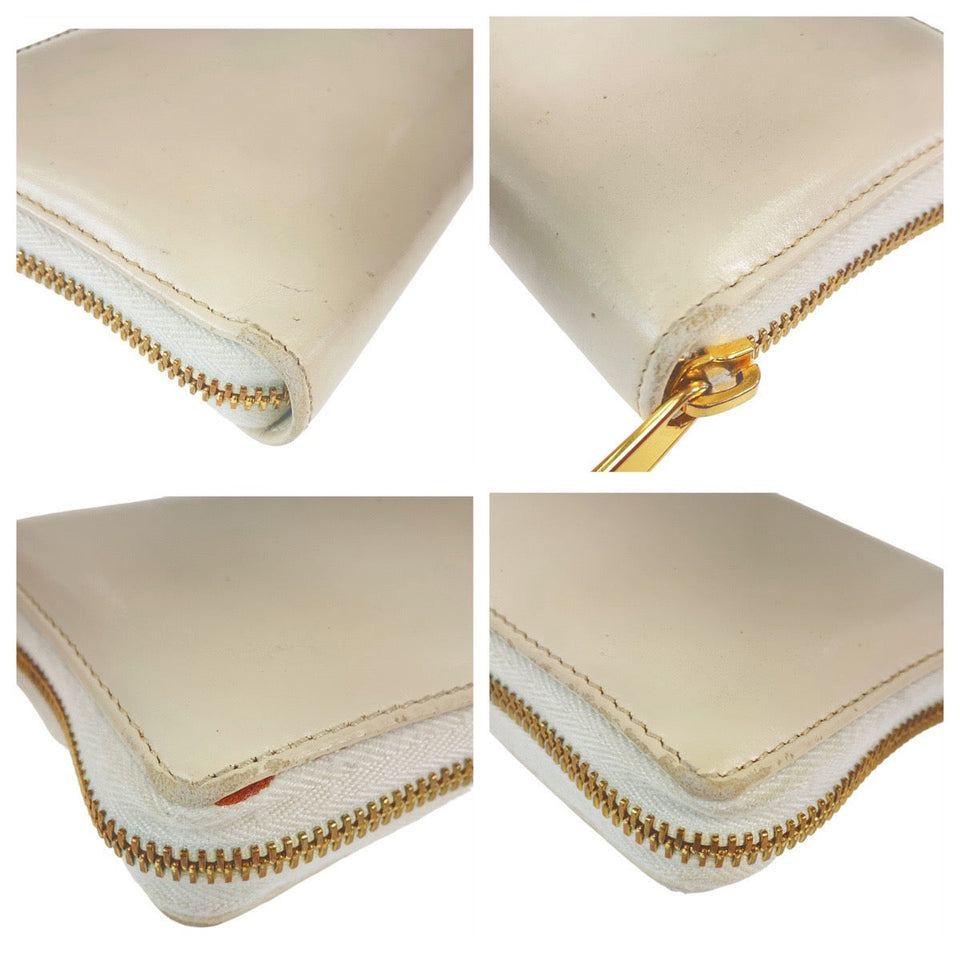 Gucci Long Wallet Purse 621889 leather Off White Gold Metal Long Wallet Purse Round Zip Horsebit Women