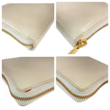 Gucci Long Wallet Purse 621889 leather Off White Gold Metal Long Wallet Purse Round Zip Horsebit Women