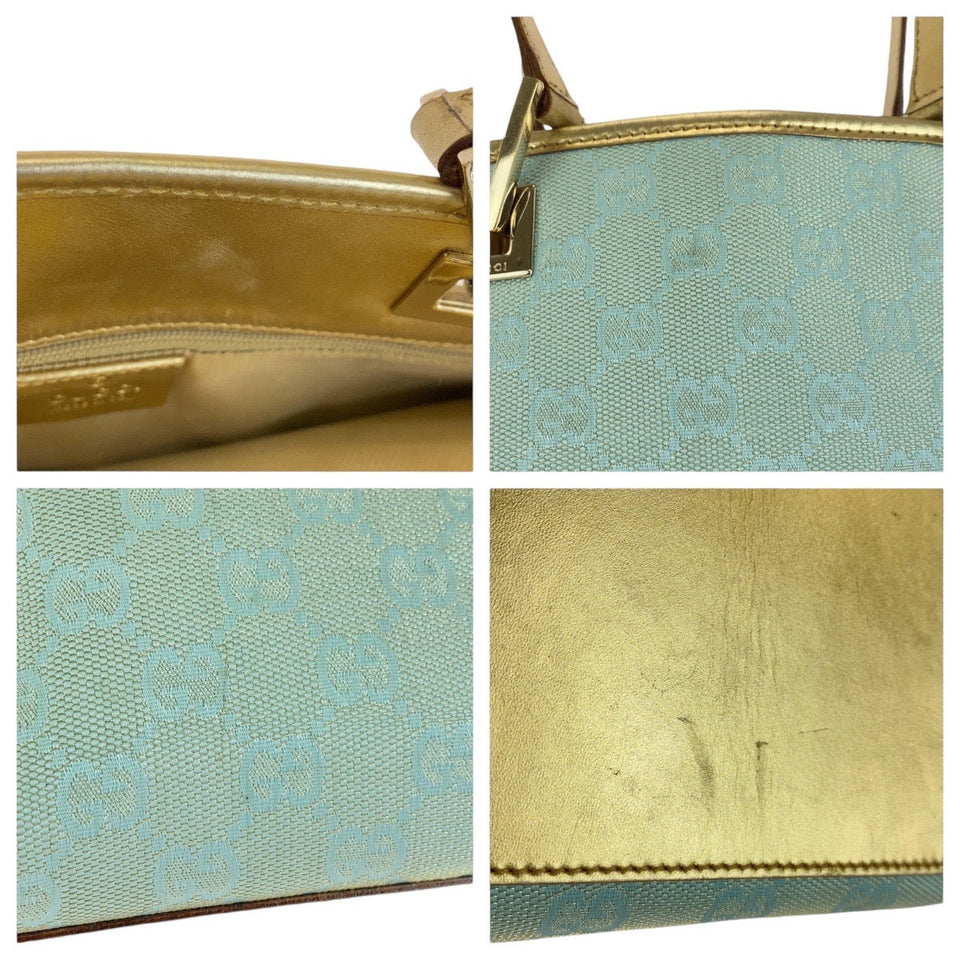 Gucci Tote Bag 002 1099 GG canvas, leather Emerald green Tote Bag handbag Women