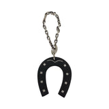 Hermes charm Leather, Silver925 Orange Charcoal SilverMetal Bag Charm Key Holder Horseshoe Horseshoe mens