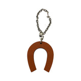 Hermes charm Leather, Silver925 Orange Charcoal SilverMetal Bag Charm Key Holder Horseshoe Horseshoe mens