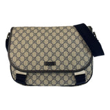 Gucci Shoulder Bag 201732 GG Supreme Canvas Gray Navy SilverMetal Shoulder Bag Messenger bag mens