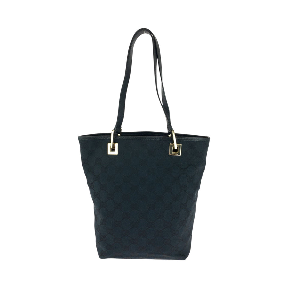 Gucci Tote Bag 002 1099 GG canvas Black GoldMetal Tote Bag handbag Women