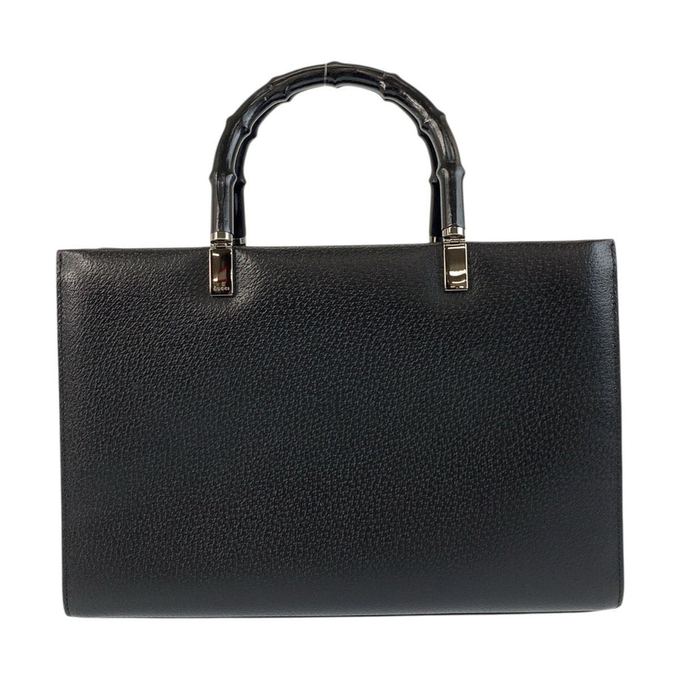Gucci Handbag 002 1035 leather Black Gold Metal Handbag Tote Bag Shoulder Bag 2way Bamboo Women