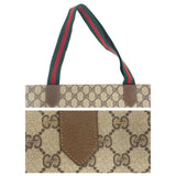 Gucci Tote Bag 002.63.0048 GG Supreme Canvas Beige Brown Gold Metal Tote Bag Shoulder back Sherry Line Old Gucci Women