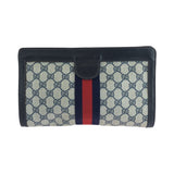 Gucci Clutch bag GG Supreme Canvas Gray navy Clutch bag business bag Sherry line Women