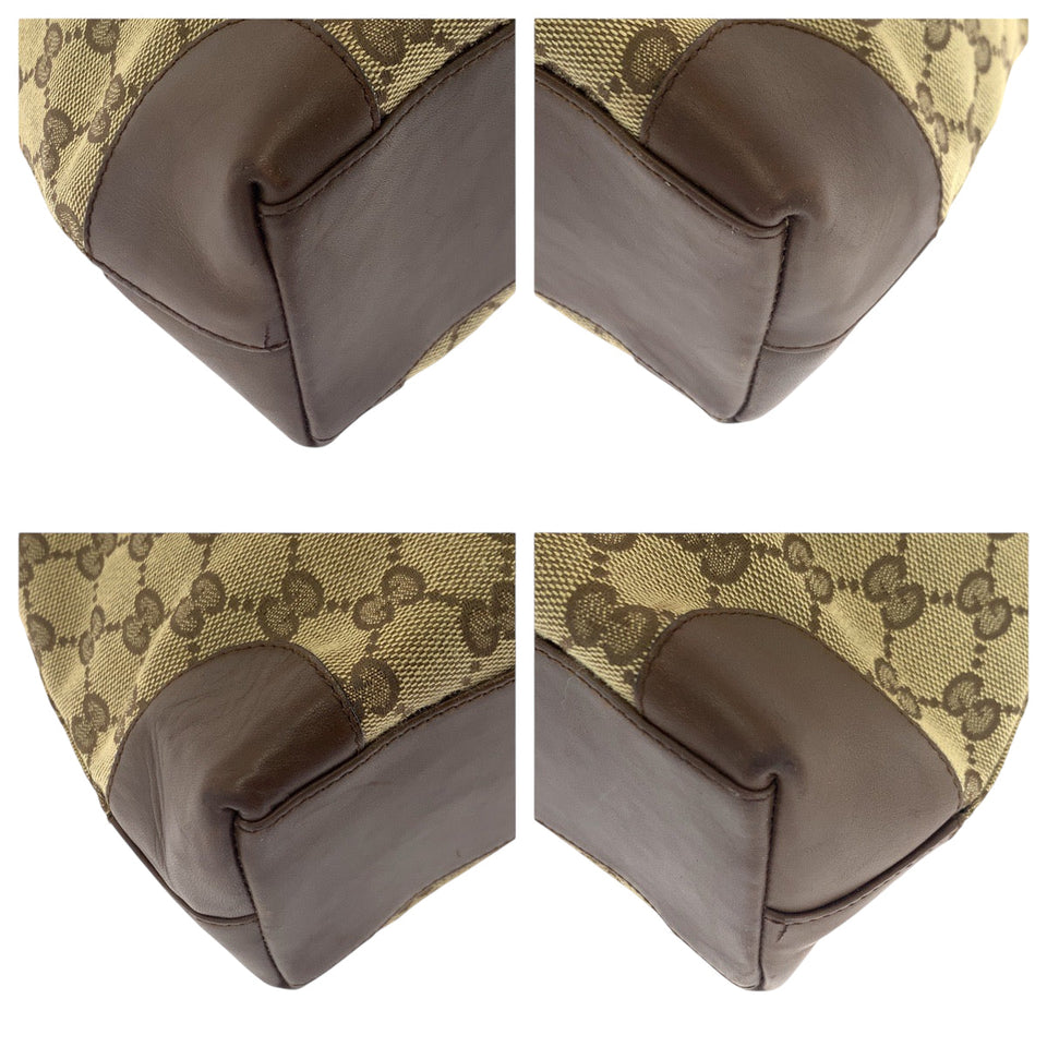 Gucci Tote Bag 002 1119 GG canvas Brown Beige SilverMetal