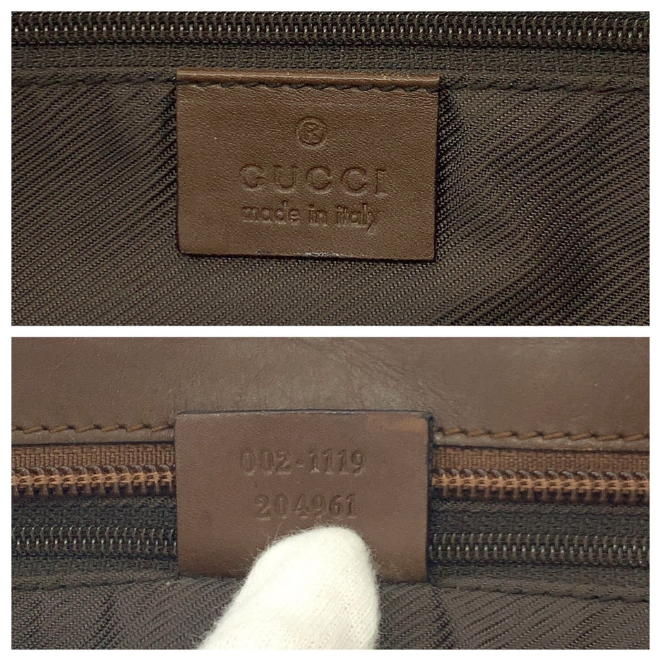 Gucci Tote Bag 002 1119 GG canvas Brown Beige SilverMetal