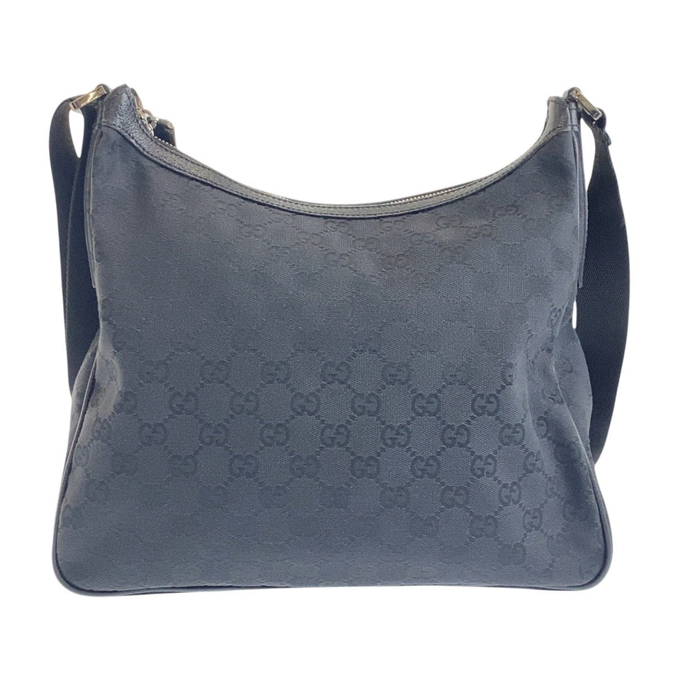 Gucci Shoulder Bag 131211 GG canvas Black SilverMetal Crossbody Shoulder Bag Messenger Bag mens