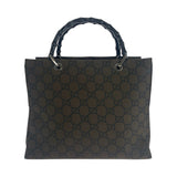 Gucci Tote Bag 002 1010 Nylon Brown Black SilverMetal Tote Bag handbag Bamboo Women