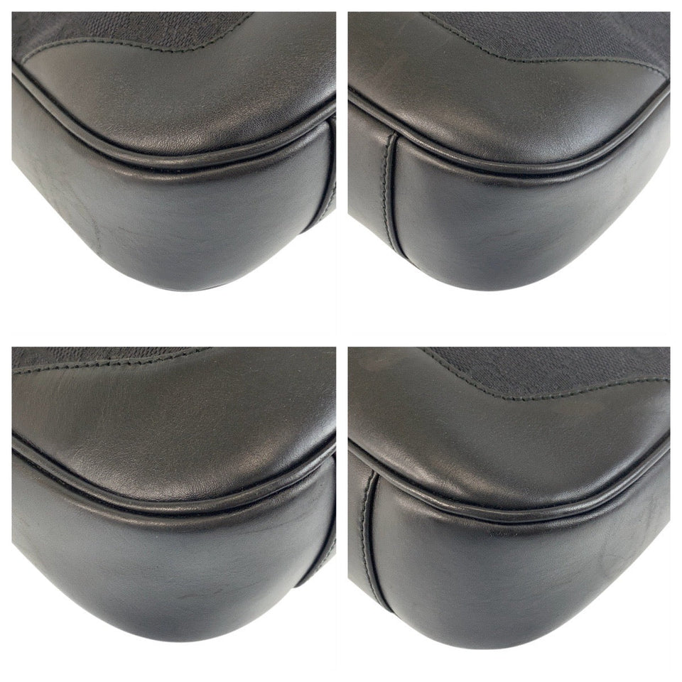 Gucci Handbag 001 4095 GG canvas Black SilverMetal Handbag Shoulder Bag Bamboo Women