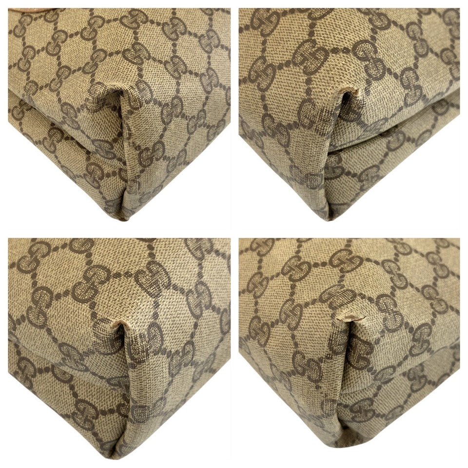 Gucci Tote Bag 39 02 003 GG Supreme Canvas Beige brown Sherry Line Old Gucci