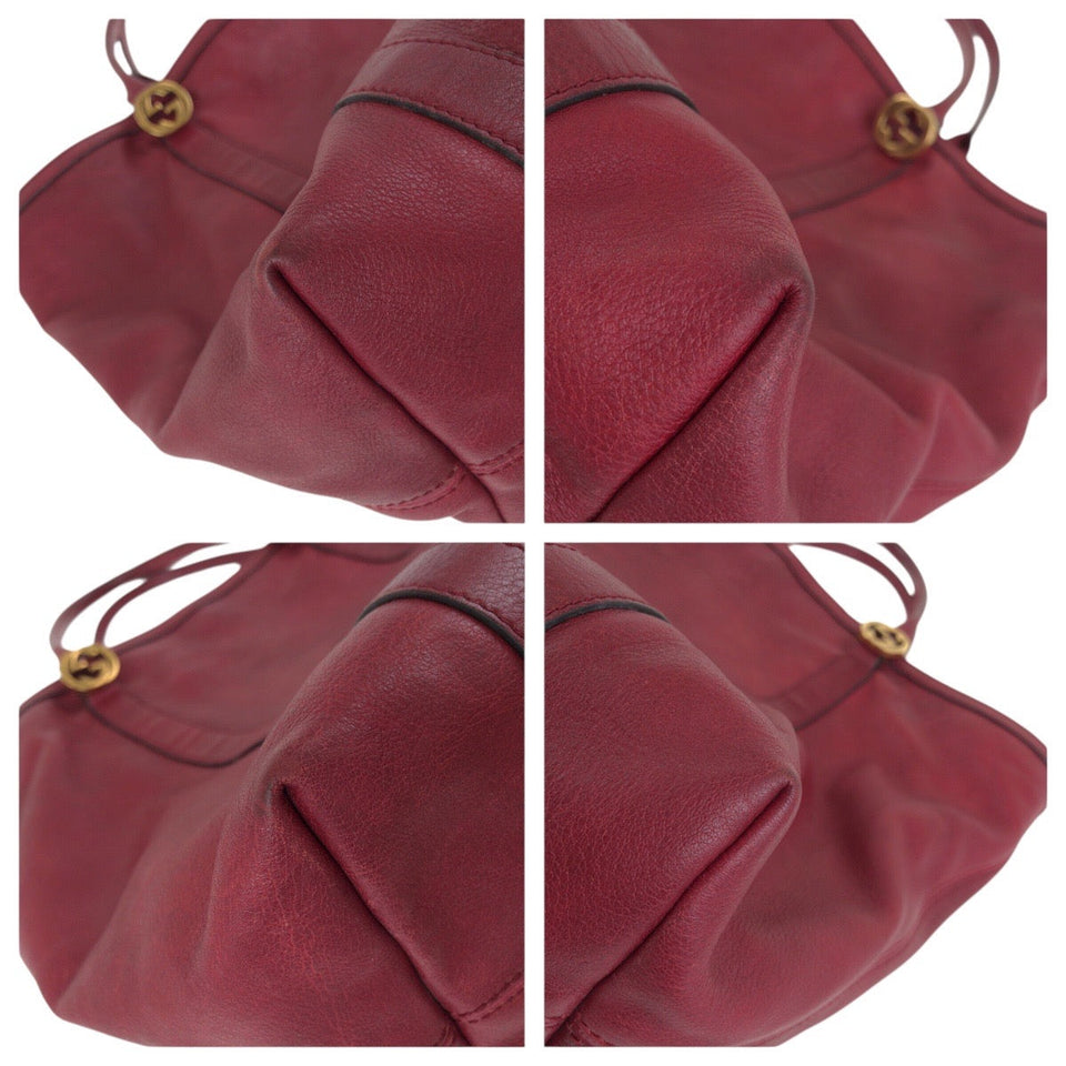 Gucci Tote Bag 336756 leather Red Gold Metal Tote Bag Shoulder Bag Interlocking Women
