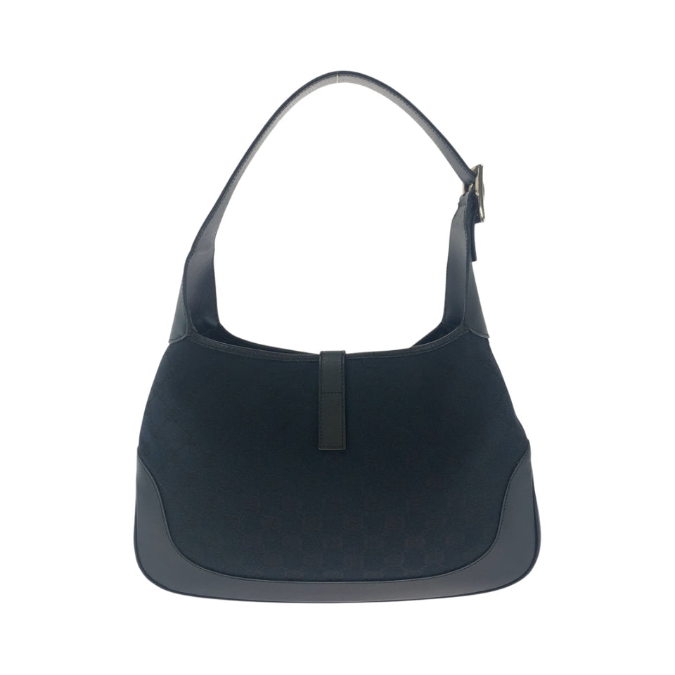 Gucci Shoulder Bag GG canvas Black GoldMetal Hobo Shoulder Bag Jackie Women