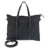 Gucci Tote Bag 387067 Nylon Black SilverMetal Tote Bag Shoulder Bag 2way Business Bag GG pattern mens