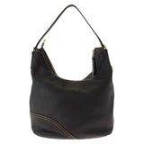 Gucci Shoulder Bag 182491 leather Brown Gold Metal Interlocking Women
