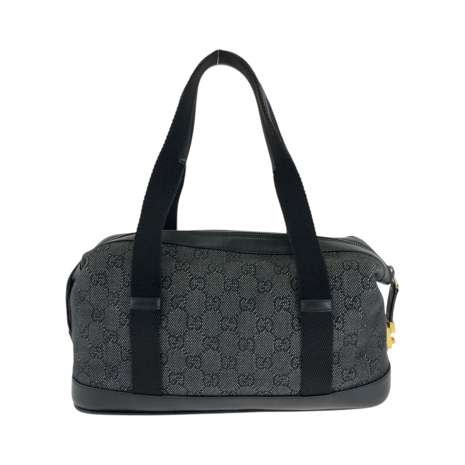 Gucci Shoulder Bag 92734 GG canvas Black GoldMetal Shoulder Bag Boston Duffel bag Handbag Women