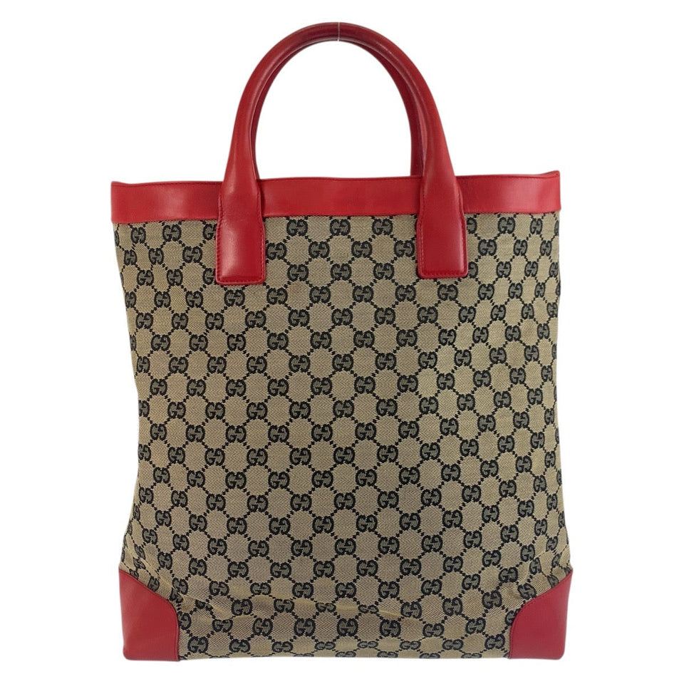 Gucci Tote Bag 002 1121 GG canvas, leather Beige red Women