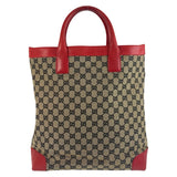 Gucci Tote Bag 002 1121 GG canvas, leather Beige red Women