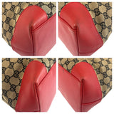 Gucci Tote Bag 002 1121 GG canvas, leather Beige red Women