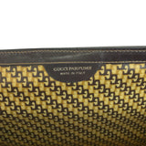 Gucci Clutch bag Suede, Leather Brown Red Green GoldMetal Clutch bag business bag Gucci PARFUMS Old Gucci Sherry Line Women