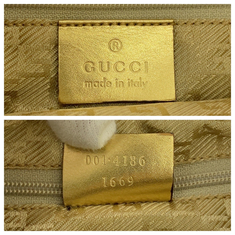 Gucci Shoulder Bag 001 4186 canvas Green gold Hobo Shoulder Bag Sherry line Women