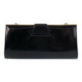Gucci Shoulder Bag leather Black GoldMetal ChainShoulder Bag Old Gucci Women