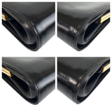 Gucci Shoulder Bag leather Black GoldMetal ChainShoulder Bag Old Gucci Women
