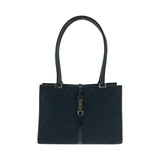 Gucci Shoulder Bag 002 1073 GG canvas Black SilverMetal Shoulder Bag handbag Jackie Women