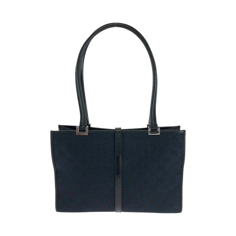 Gucci Shoulder Bag 002 1073 GG canvas Black SilverMetal Shoulder Bag handbag Jackie Women