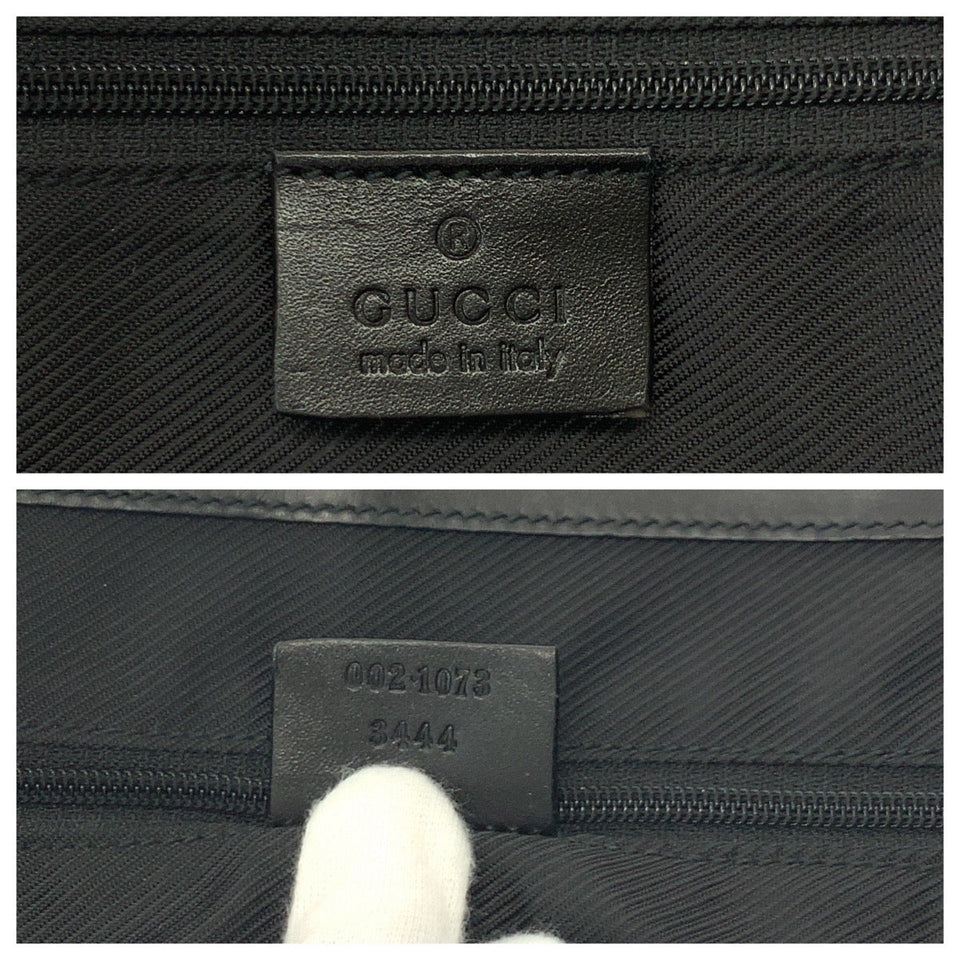 Gucci Shoulder Bag 002 1073 GG canvas Black SilverMetal Shoulder Bag handbag Jackie Women
