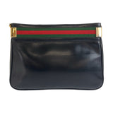 Gucci Shoulder Bag leather Black GoldMetal Shoulder Bag pochette Sherry Line Old Gucci Women