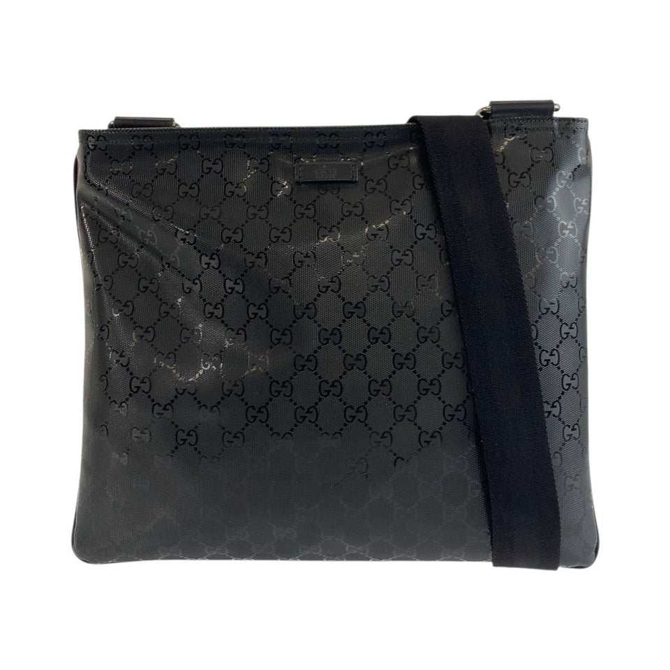 Gucci Shoulder Bag 201446 PVC Black SilverMetal Shoulder Bag Messenger bag GG implementation Women